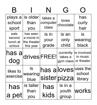 Someone Who... Bingo Card