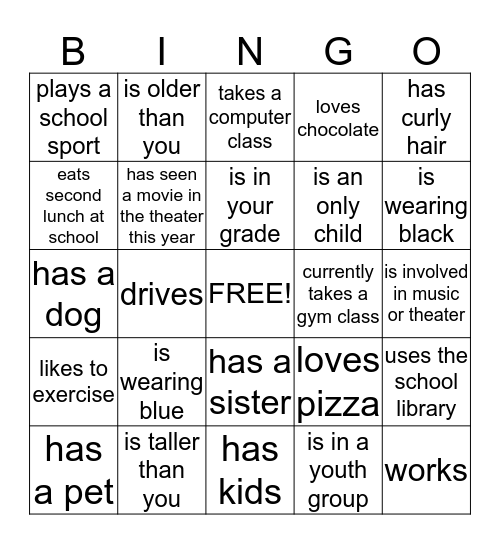 Someone Who... Bingo Card