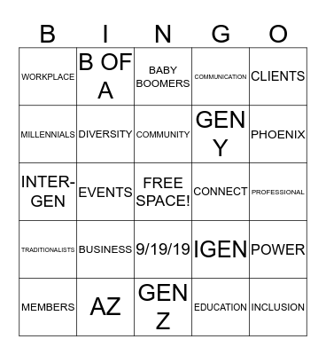 IGEN BINGO Card
