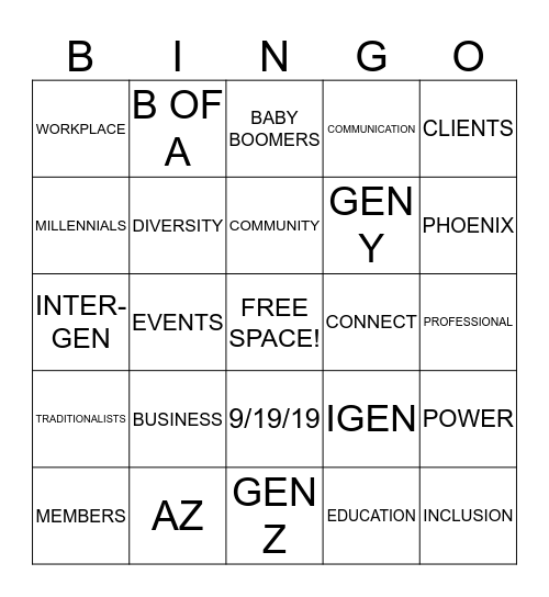 IGEN BINGO Card