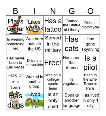 Food & Beverage Ice Breaker Bingo Card