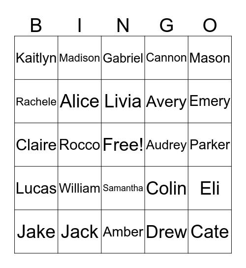 GEIGER BINGO Card