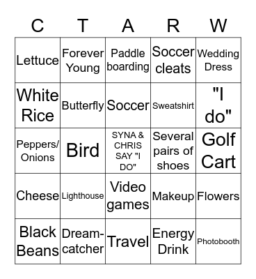 S & C Bingo Card