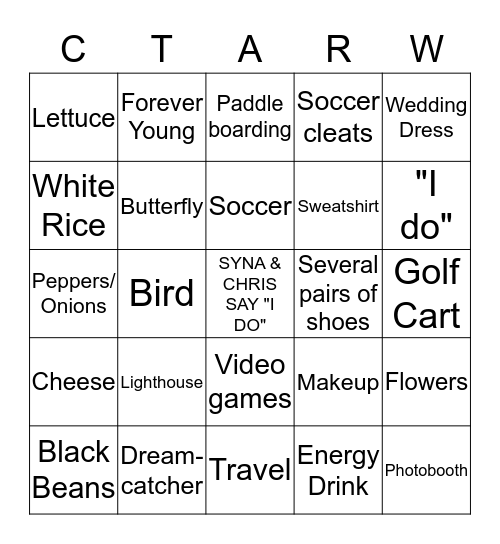 S & C Bingo Card