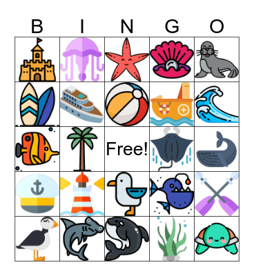 Ocean Bingo Card