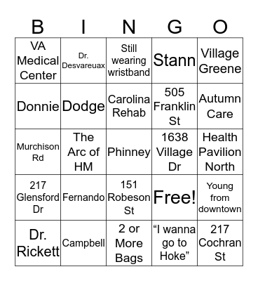 Ultimate EMS Bingo Card