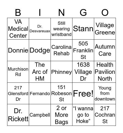 Ultimate EMS Bingo Card