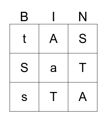 Alphabet Bingo Card
