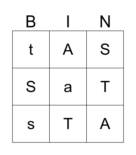 Alphabet Bingo Card
