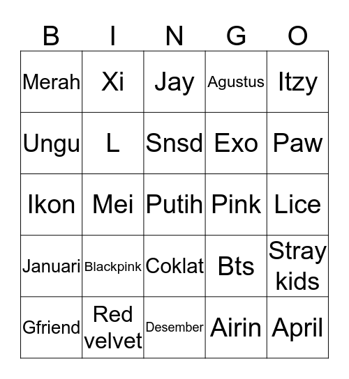 LIIA00TG Bingo Card