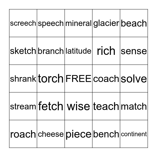 3rd Grade Vocabulary Bingo Card