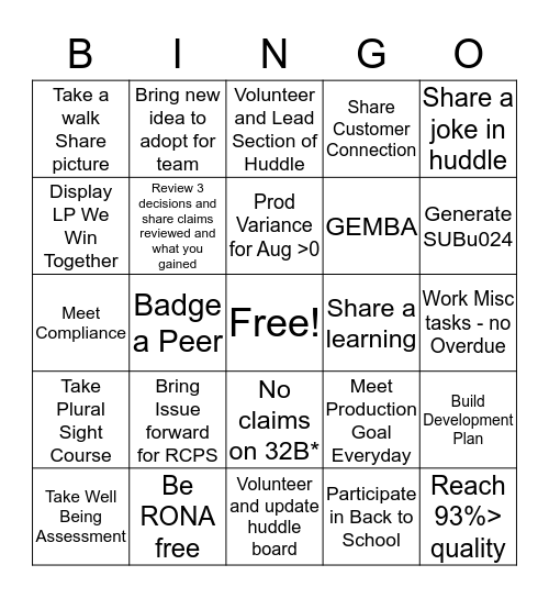 All In Bingo Card