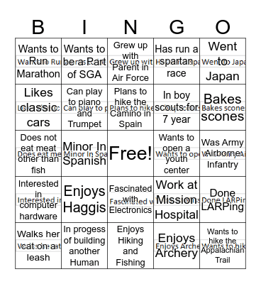 Ice Breaker Bingo Card