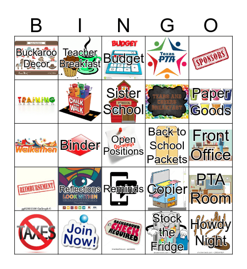 Beard PTA Boredom Bingo Card