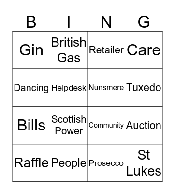 Charity Ball Bingo! Bingo Card