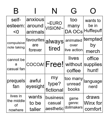 How Similar You Are To Karolina (Reverienne) Bingo Card