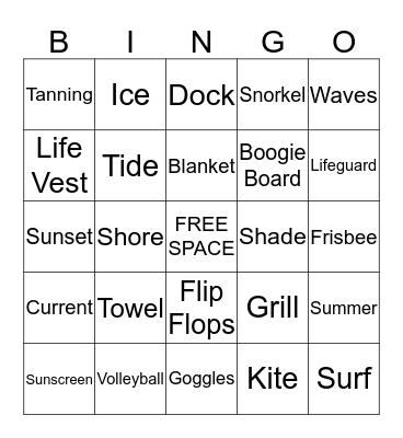 BEACH BLANKET BINGO Card