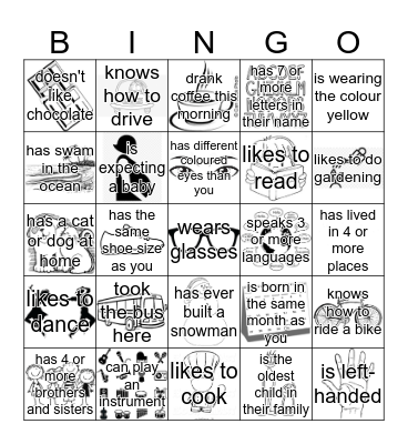 Find someone who... Bingo Card