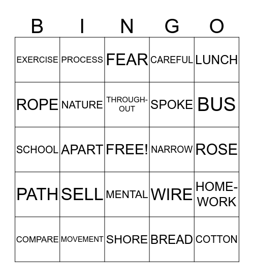 ROLAND'S W.W.W. BINGO Card