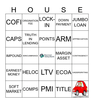HOME LOANS Bingo Card