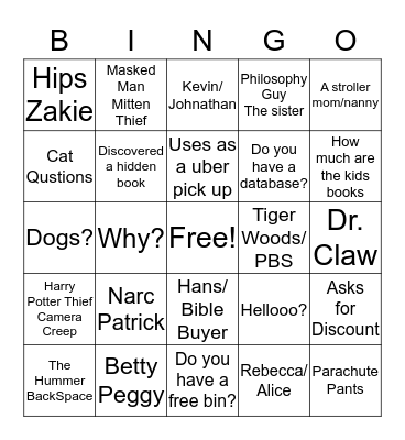 Book Corner Bingo Card