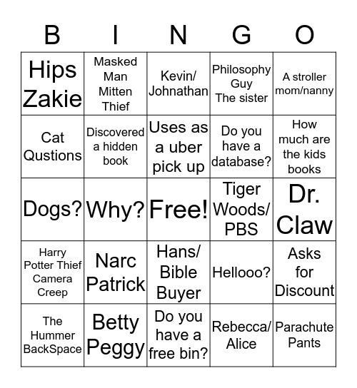 Book Corner Bingo Card