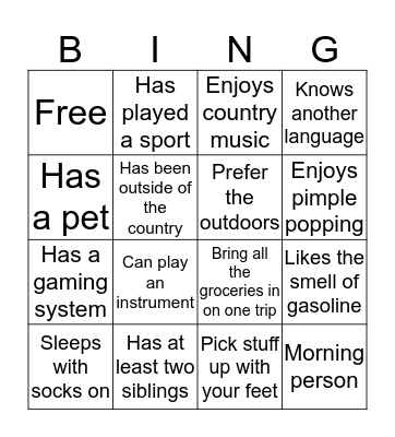 Who Are You? Bingo Card