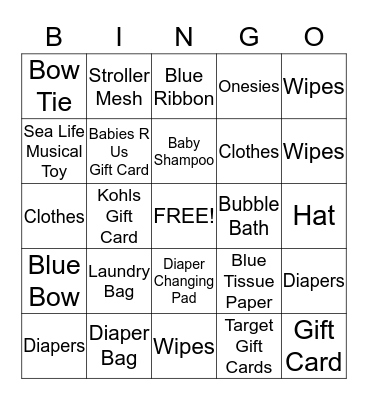 Baby Bybee Bingo Card