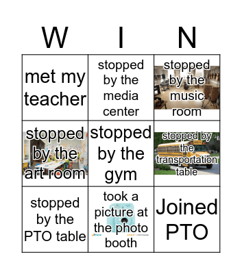 Winterfield Welcome Back Bingo Card