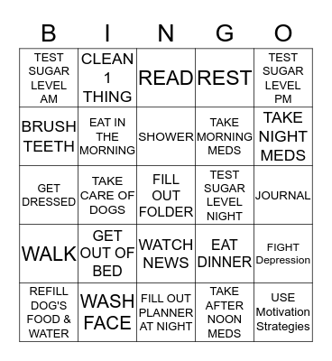 SELF CARE BINGO Card