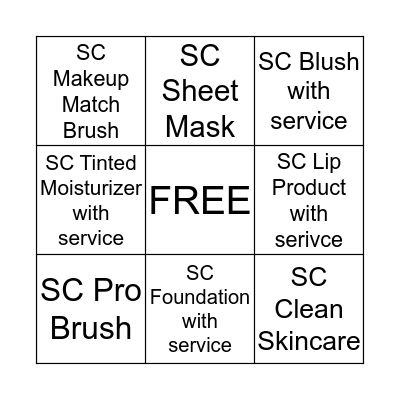 SEPHORA COLLECTION DAY Bingo Card