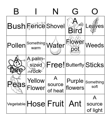 Garden Party Bingo Card