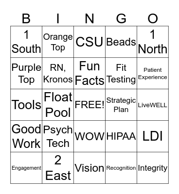 Staff Meeting Bingo Card