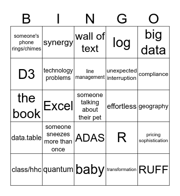 2019 suMMit Buzzword Bingo! Bingo Card