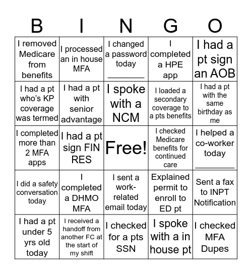 BINGO while you work (FC) Bingo Card