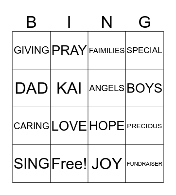 DOING IT FOR THE KIDS Bingo Card