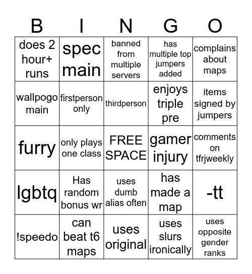 JUMPER BINGO Card