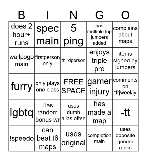 JUMPER BINGO Card