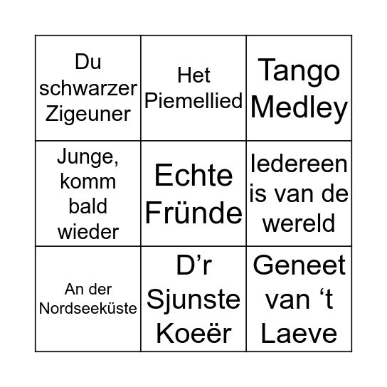 Lambertus Swingo Bingo Card