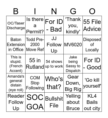 Rutland Bingo Card