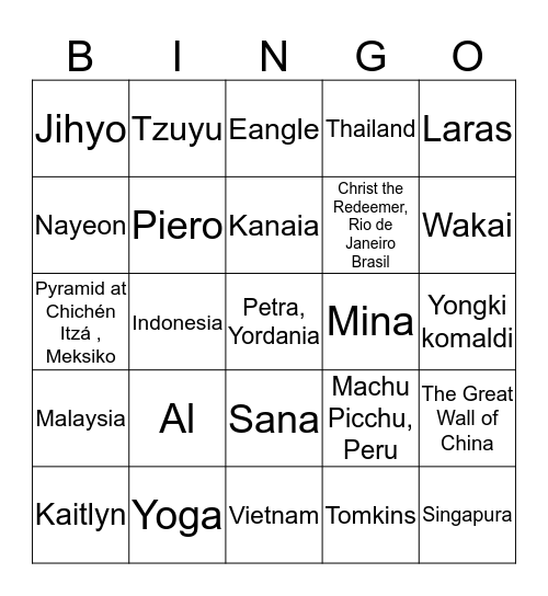 Bingo bersama HlPSTERIOUS Bingo Card