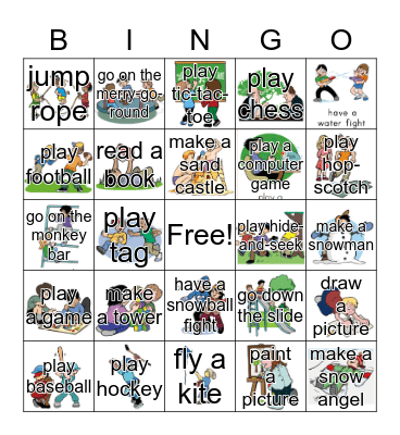 I want to... Bingo Card