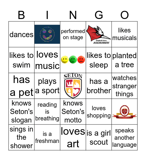 Freshman Bingo Card