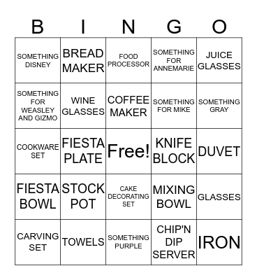 ANNEMARIE'S SHOWER Bingo Card