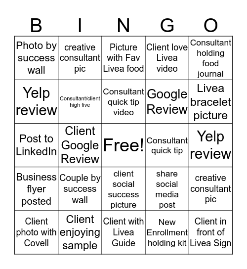 Business Building Bingo Card