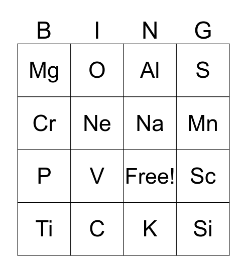 Bingo Fusion Bingo Card