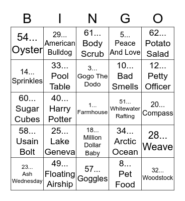 Magazine "Crossword" Bingo Card
