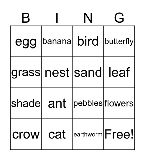 School Playground Bingo Card