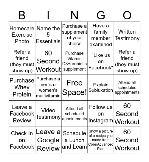 Bingo Card Bingo Card