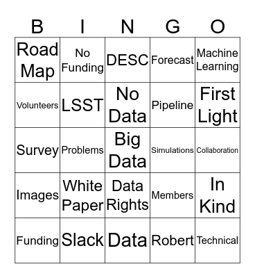 LSST Talk Bingo Card